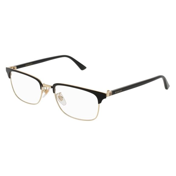 NEW GUCCI EYEGLASSES BLACK MEN RECTANGLE EYEWEAR GUCCI GG0131O 001